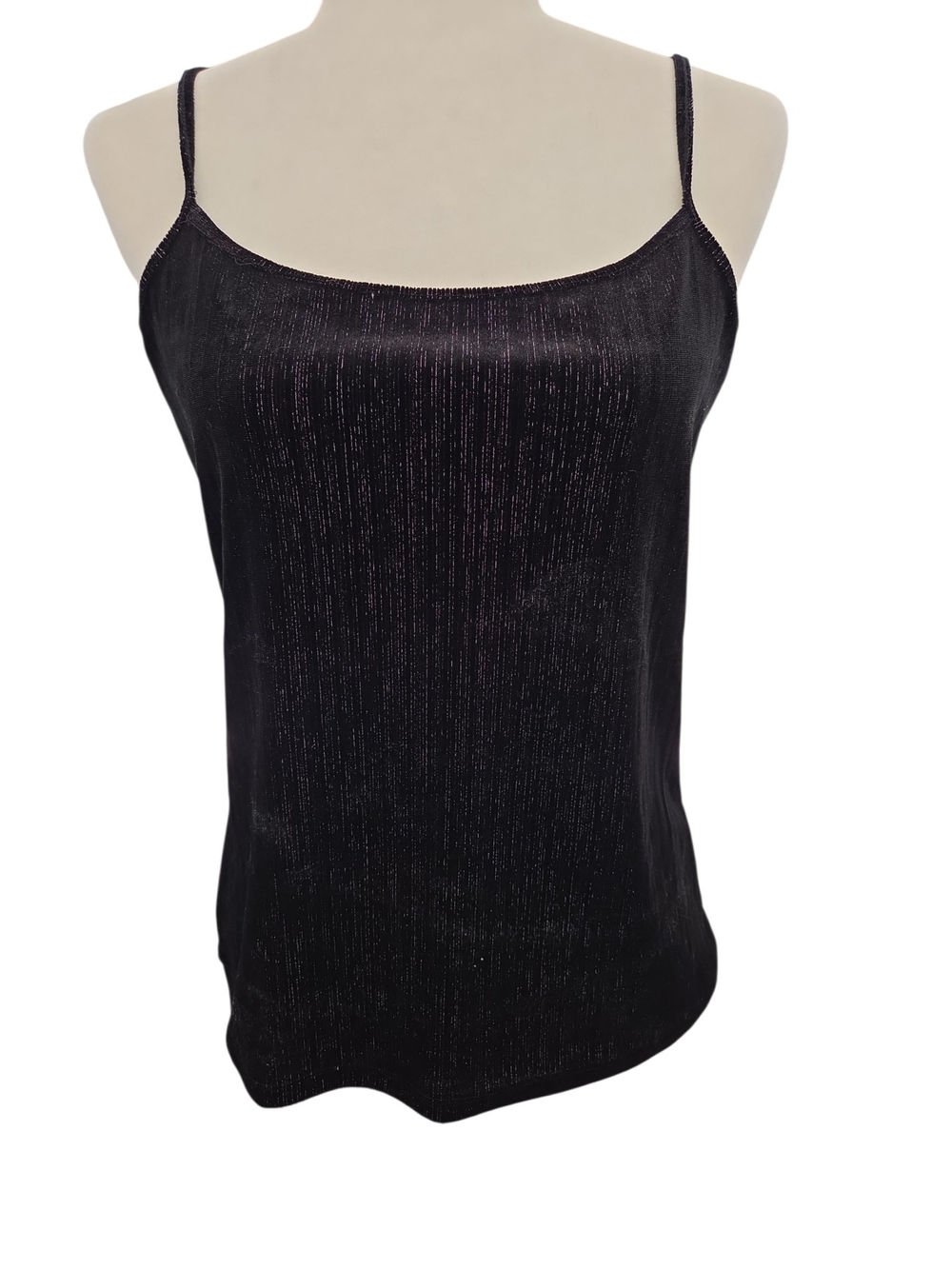 Nwt L LOFT Black Shimmery Spaghetti Strap Camisole Black Gold